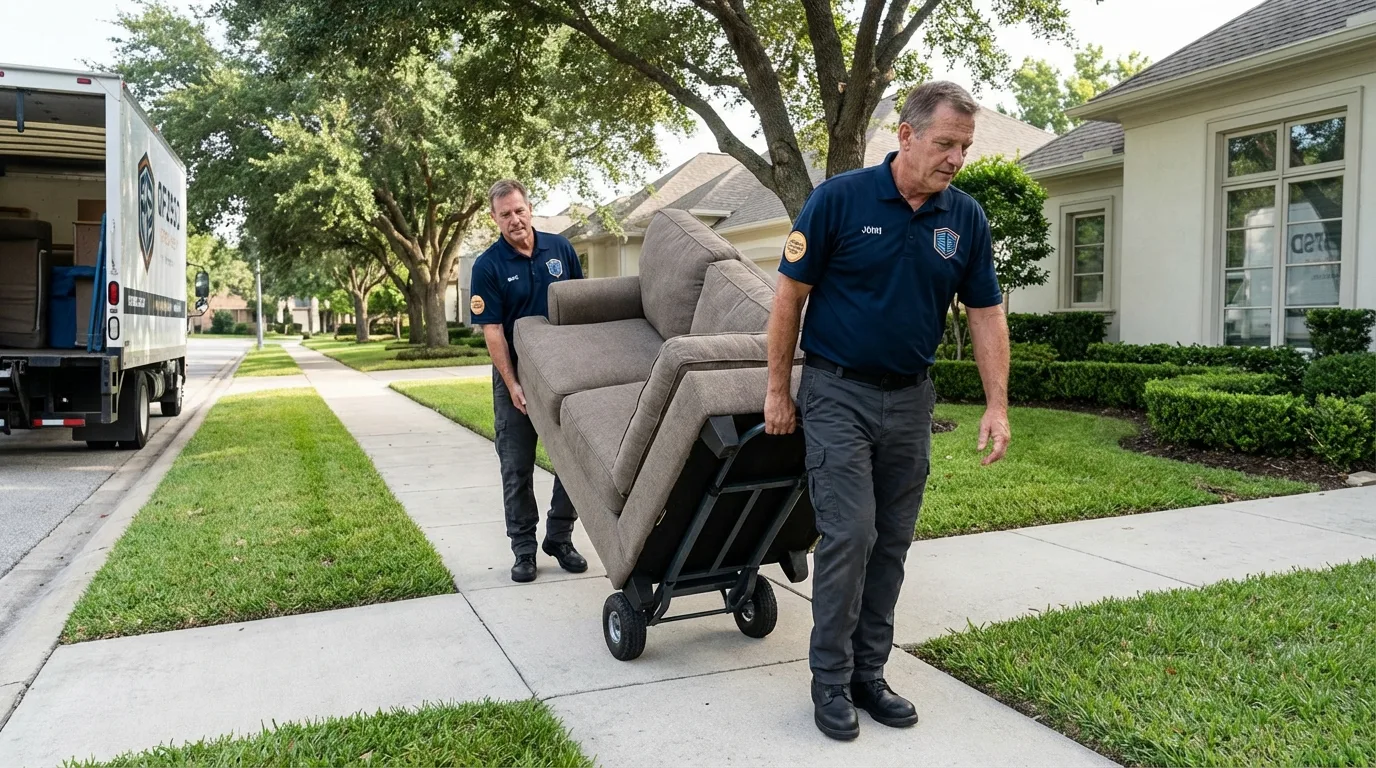 Local residential moving crew loading furniture in Wilbraham, MA